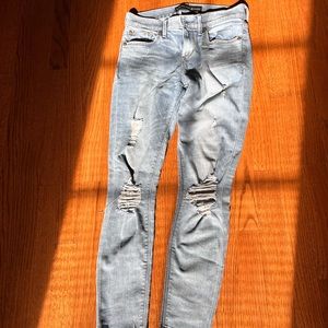 Express distressed skinny jeans 2